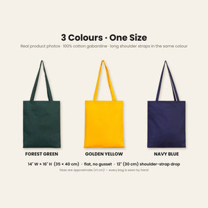 Holiday Gift Bags Bulk – Green, Yellow or Navy Cotton Gabardine Tote Bags 14" × 16" (35 × 40 cm), 18 Christmas & New Year 2027 Designs - Pamusan.com