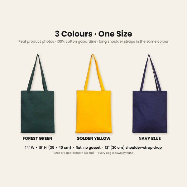 Holiday Gift Bags Bulk – Green, Yellow or Navy Cotton Gabardine Tote Bags 14" × 16" (35 × 40 cm), 18 Christmas & New Year 2027 Designs - Pamusan.com