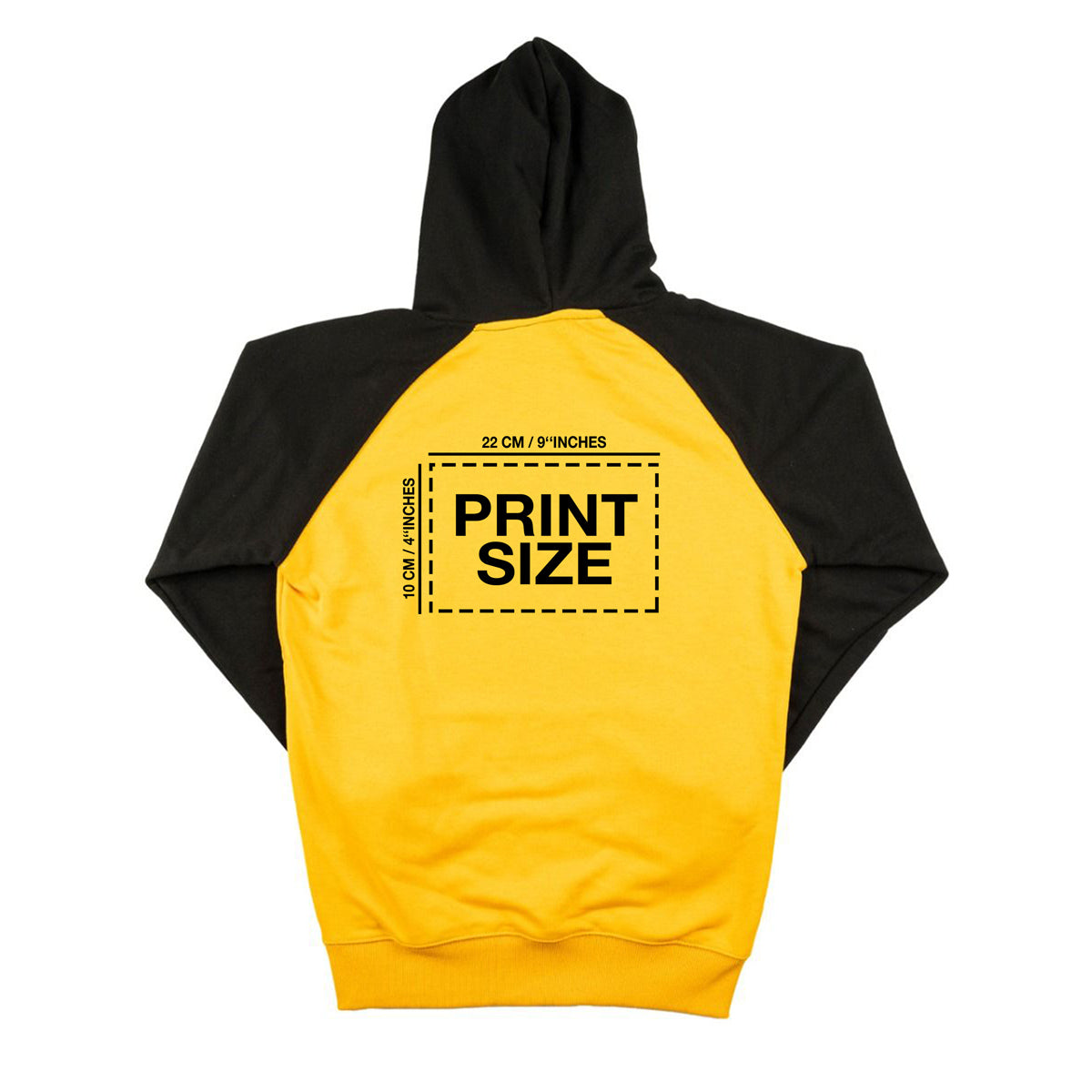 Printed Reglan Body Sweatshirt Mustard with Hoodie - 3 Thread Non-Conditioner