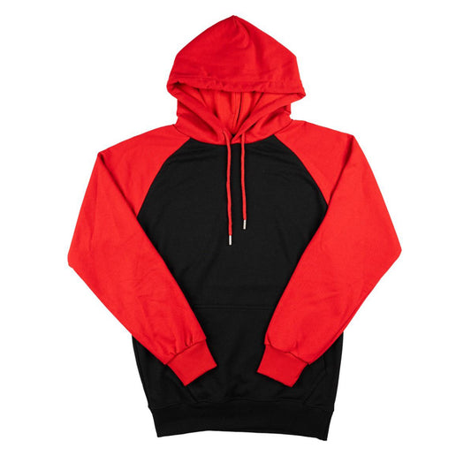 Reglan Arm Hoodie Sweatshirt Red - 3 Thread Non-Reciprocating