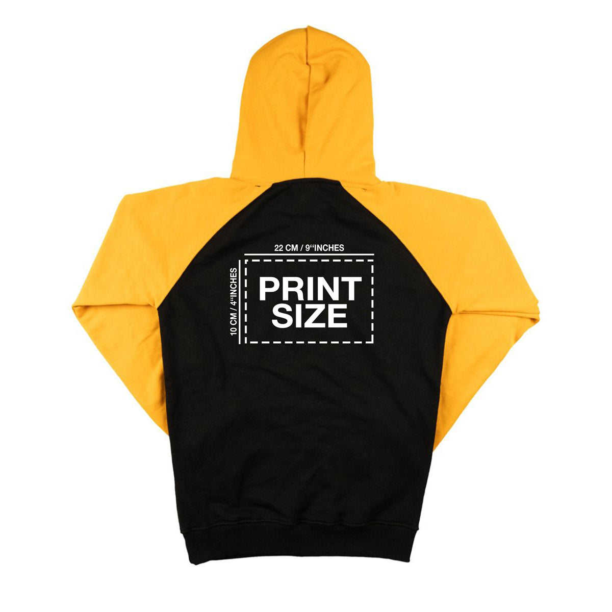 Printed Reglan Arm Hoodie Sweatshirt Mustard - 3 Thread Non-Conditioner