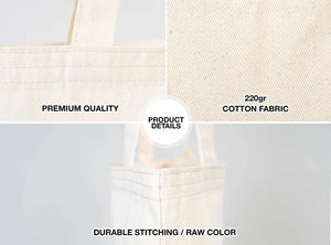 Raw Cotton Tote Bag – Blank Gabardine Fabric, 14x16 inch, Durable & Eco-Friendly