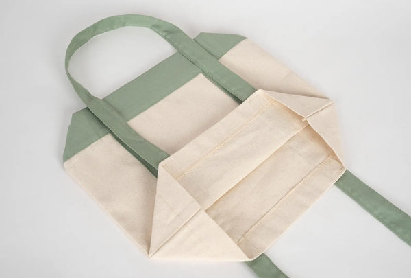 Large Trend Canvas Shopping Bag with Mint Handle, 16"W x 14"H x 5"L, Large Tote Bag 12 Oz, Personalized