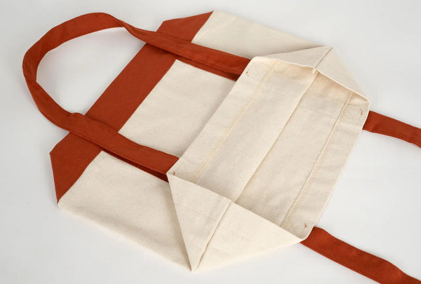 Large Trend Canvas Shopping Bag with Brown Handle, 16"W x 14"H x 5"L, Large Tote Bag 12 Oz, Personalized