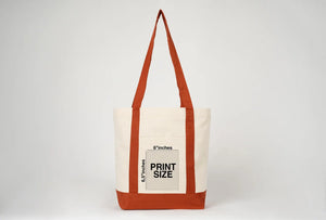 Large Trend Canvas Shopping Bag with Brown Handle, 16"W x 14"H x 5"L, Large Tote Bag 12 Oz, Personalized