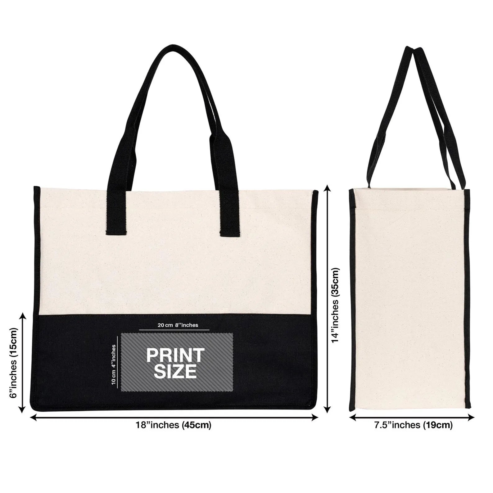 Custom Printed Tote Bag with Inner Pocket – Durable Cotton Canvas