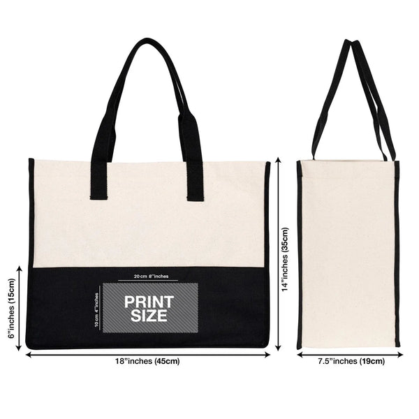 Custom Printed Tote Bag with Inner Pocket – Durable Cotton Canvas