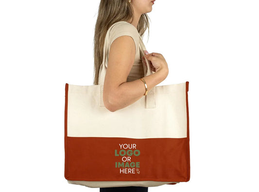 Custom large canvas tote bag with logo for women