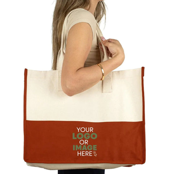 Custom large canvas tote bag with logo for women