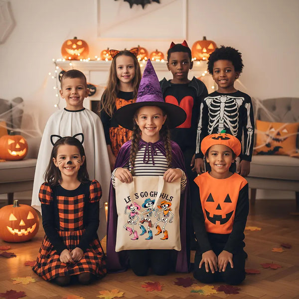Personalized Halloween Bags – Custom Trick or Treat Cotton Tote with 12 Designs