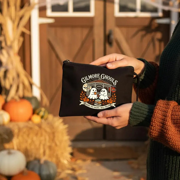 Halloween Trick or Treat Makeup Bag – Spooky Ghost Zipper Pouch for Cosmetics