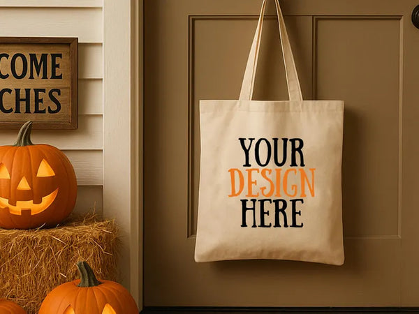 Trick or Treat Halloween Bag – Custom Reusable Cotton Tote, Personalized Candy Bag