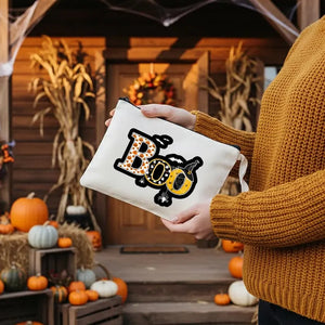 Personalized Halloween Makeup Bag – Custom Zipper Pouch with 12 Spooky Designs