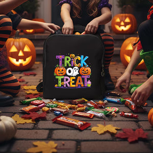 Halloween Kids Backpack – Trick or Treat Bag with Ghost, Pumpkin & Witch Prints – 12 Spooky Designs
