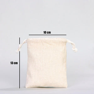 Cotton Pouch 4"W x 5"H (10 cm x 13 cm) Organic Cotton Bag - Drawstring Pouch Bags