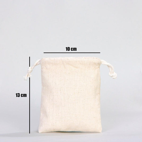 Cotton Pouch 4"W x 5"H (10 cm x 13 cm) Organic Cotton Bag - Drawstring Pouch Bags