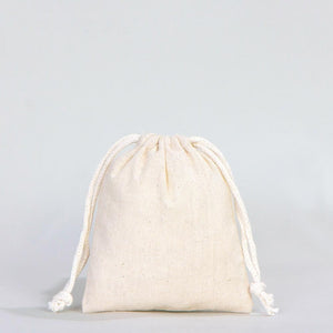 Cotton Pouch 4"W x 5"H (10 cm x 13 cm) Organic Cotton Bag - Drawstring Pouch Bags