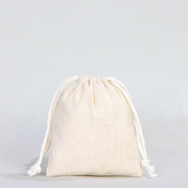 Cotton Pouch 4"W x 5"H (10 cm x 13 cm) Organic Cotton Bag - Drawstring Pouch Bags