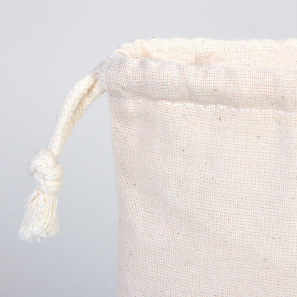 Wholasale Pouches  6"W x 8"H (15x20 cm) Cotton Muslin Bags - 100% Organic Cotton Double Drawstring - Non-Printed Cotton Muslin