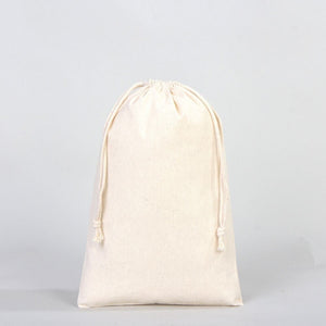 Wholesale Cotton Pouch Bags -  8"W x 12"H (20 cm x 30 cm) Double Drawstring Pouch Bags  - Cotton Vegetables Pouch Bag - Storage Cloth Bag
