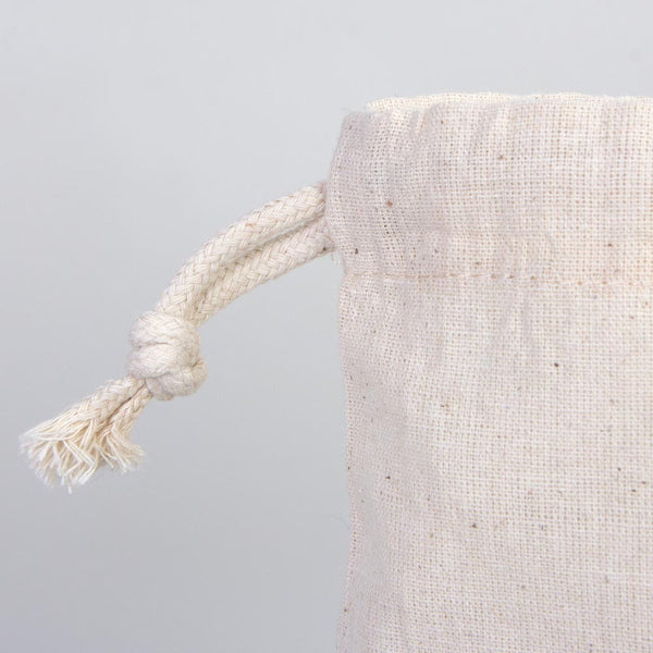 Wholesale 10"W x 14"H (25 cm x 35 cm)" Organic Cotton Pouch Bags -  Bulk Organic Cotton Double Drawstring Pouch Bags - No Print Cotton Pouch
