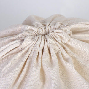 Wholesale 10"W x 14"H (25 cm x 35 cm)" Organic Cotton Pouch Bags -  Bulk Organic Cotton Double Drawstring Pouch Bags - No Print Cotton Pouch