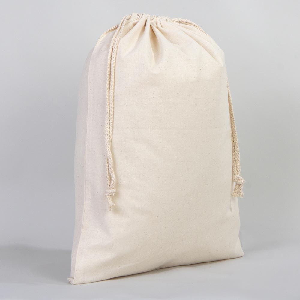 Wholesale Pouch Bags 16"W x 20"H ( 40 cm x 50 cm ) Eco Friendly Organic Cotton Double Drawstring Pouch Bags Great For Packaging - Muslin bags, Bulk Cotton Pouch