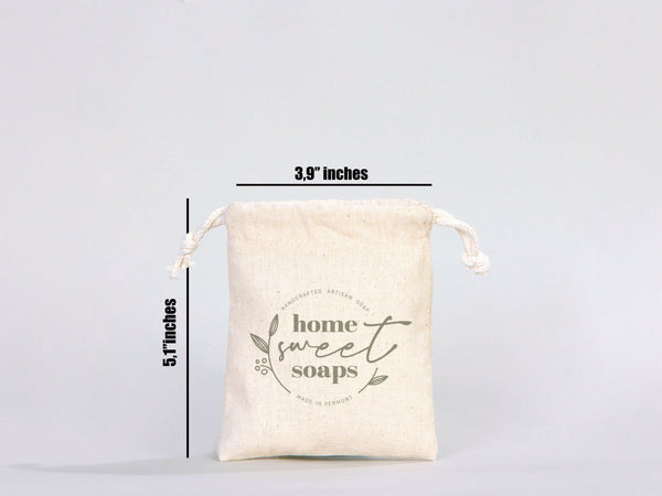 Custom Muslin Bags - 4"W x 5"H (10 x 13 cm)  Organic Cotton Favor Bags -   Wedding Favor Drawstring Bags - Jewelry - Gift - Produce - Packing Bags