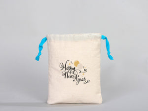 Turquoise Drawstring Custom Muslin Bags 6"W x 8"H  (15 cm x 20 cm)  Organic Cotton Pouch Bag, Bridal Shower Bag, Favor Bag, Drawstring Pouches