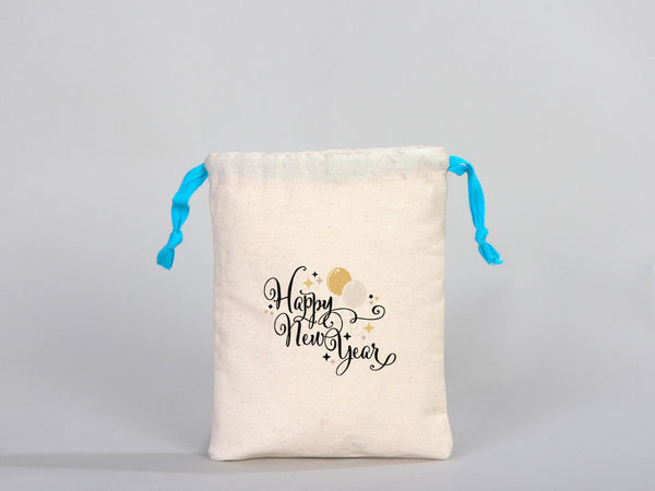 Turquoise Drawstring Custom Muslin Bags 6"W x 8"H  (15 cm x 20 cm)  Organic Cotton Pouch Bag, Bridal Shower Bag, Favor Bag, Drawstring Pouches