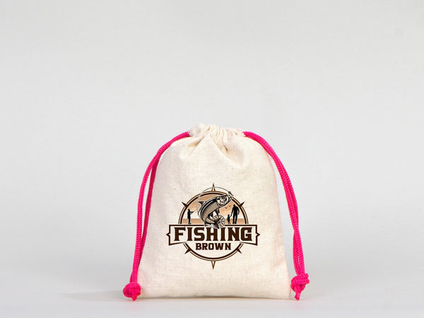 Pink Drawstring Custom Pouch Bags, 4"W x 5"H (10 cm x 13 cm) Great For Wedding And Bachelorette Party Favor Bags, Organic Cotton Pouch Bag, Bridal Shower Bag
