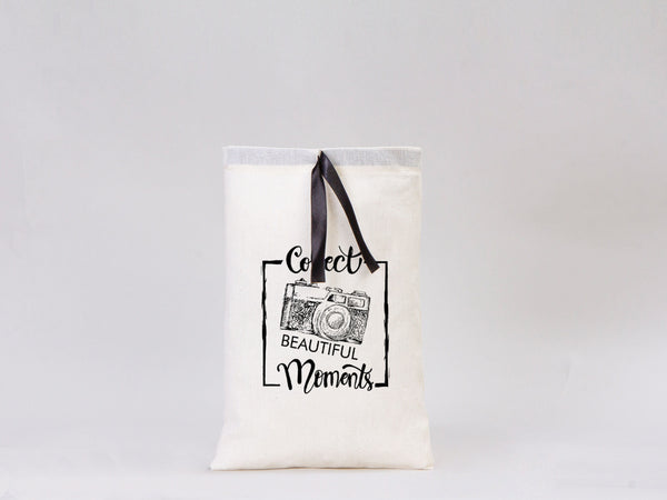 Custom Logo Printed Cotton Bags, 8"W x 12"H (20 x 30 cm)  Bridal Gifts, Black Double Drawstring Pouch Bags, Party Favor Bags