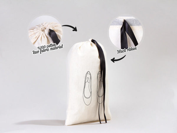 Custom Logo Printed Cotton Bags, 8"W x 12"H (20 x 30 cm)  Bridal Gifts, Black Double Drawstring Pouch Bags, Party Favor Bags