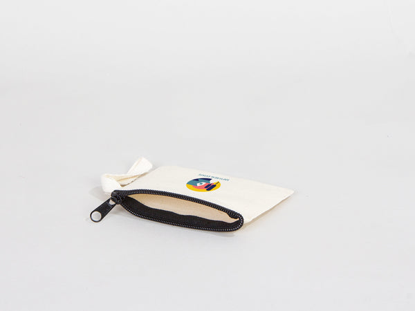 Custom Coin Purse, 5"W x 3"H (12 cm x 8 cm) Zippered Coin Pouch Bag, Linen Coin Purse with Zipper, Promotional Pouch