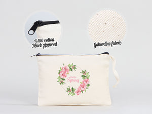 Custom Makeup Bag - 8"W x 6"H (21 cm x 15 cm  Cosmetic Makeup Bag - Bridesmaid Cosmetic Bag  - Zippered Cosmetic Bags