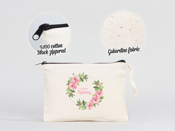 Custom Makeup Bag - 8"W x 6"H (21 cm x 15 cm  Cosmetic Makeup Bag - Bridesmaid Cosmetic Bag  - Zippered Cosmetic Bags