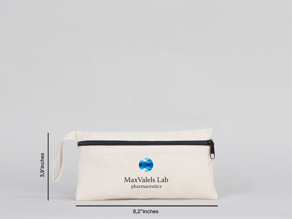 Custom Pencil Bags -  8"W x 4"H (21 x 10 cm)  Mini Cosmetic Cotton Bag | School Pouches Back To School Gifts  -  Zippered Bag