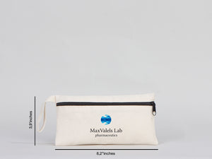 Custom Pencil Bags -  8"W x 4"H (21 x 10 cm)  Mini Cosmetic Cotton Bag | School Pouches Back To School Gifts  -  Zippered Bag