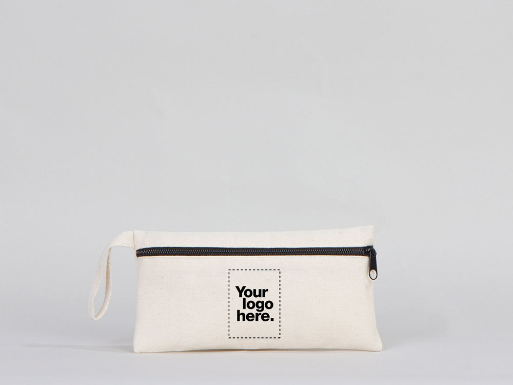 Custom Pencil Bags -  8"W x 4"H (21 x 10 cm)  Mini Cosmetic Cotton Bag | School Pouches Back To School Gifts  -  Zippered Bag