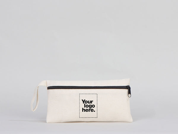 Custom Pencil Bags -  8"W x 4"H (21 x 10 cm)  Mini Cosmetic Cotton Bag | School Pouches Back To School Gifts  -  Zippered Bag