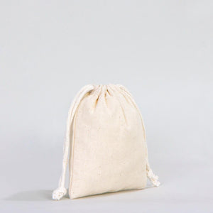Cotton Pouch 4"W x 5"H (10 cm x 13 cm) Organic Cotton Bag - Drawstring Pouch Bags