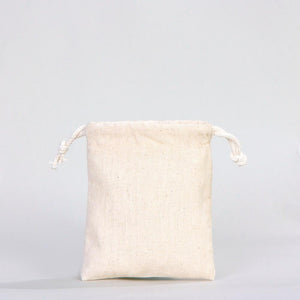 Cotton Pouch 4"W x 5"H (10 cm x 13 cm) Organic Cotton Bag - Drawstring Pouch Bags