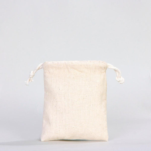 Cotton Pouch 4"W x 5"H (10 cm x 13 cm) Organic Cotton Bag - Drawstring Pouch Bags