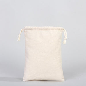 Wholasale Pouches  6"W x 8"H (15x20 cm) Cotton Muslin Bags - 100% Organic Cotton Double Drawstring - Non-Printed Cotton Muslin