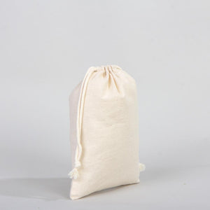 Wholasale Pouches  6"W x 8"H (15x20 cm) Cotton Muslin Bags - 100% Organic Cotton Double Drawstring - Non-Printed Cotton Muslin