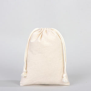 Wholasale Pouches  6"W x 8"H (15x20 cm) Cotton Muslin Bags - 100% Organic Cotton Double Drawstring - Non-Printed Cotton Muslin
