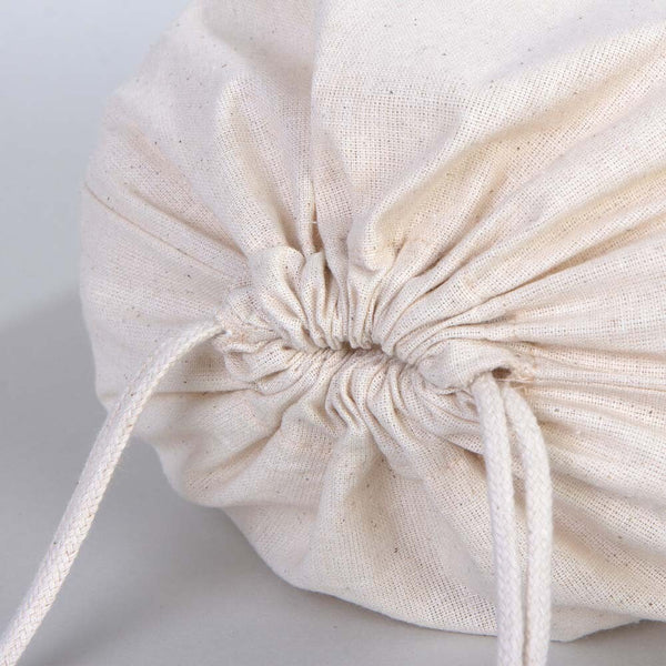 Cotton Pouch Bags  12"W x 16"H -  Organic Cotton Double Drawstring Pouch Bags -  No Print Wholesale Cotton Bags