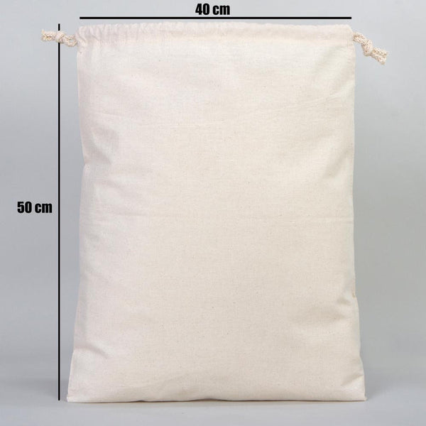 Wholesale Pouch Bags 16"W x 20"H ( 40 cm x 50 cm ) Eco Friendly Organic Cotton Double Drawstring Pouch Bags Great For Packaging - Muslin bags, Bulk Cotton Pouch