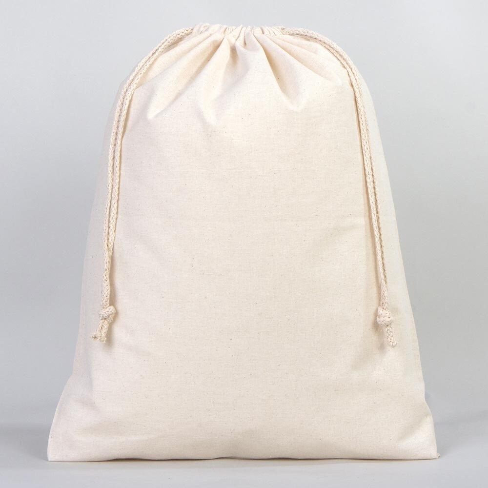 Wholesale Pouch Bags 16"W x 20"H ( 40 cm x 50 cm ) Eco Friendly Organic Cotton Double Drawstring Pouch Bags Great For Packaging - Muslin bags, Bulk Cotton Pouch