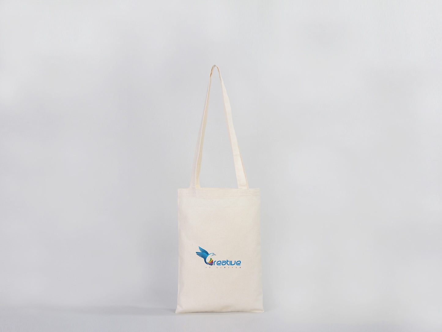 Custom Long Handle Tote Bag -  10"W x 14"H (25 cm x 35 cm) - Promotional Tote Bag - Photo Print Tote Bag - Mini Shopping Bag